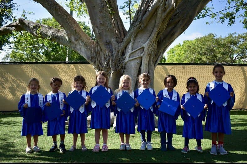 VPK graduates lined up under the big tree
