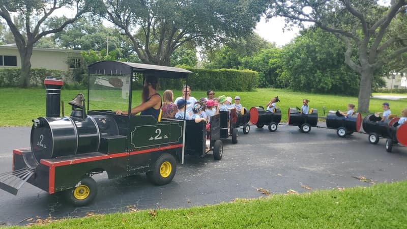 The trackless train ride on campus